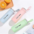 400 ML Insulted Water Bottle For Girls, Boys, Gym , Home Use And Travel Glass / Plastic Water Bottle Sport Water Bottle Double Walled Keep Water Cold /Hot ,Water Bottle For Gym, Water Bottle For School , BPA Free Grade Plastic Leak Proof 1Piece. 