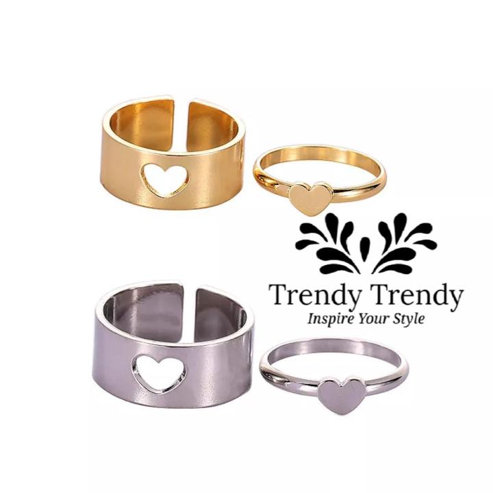 Trendy Trendy Rings Heart Rings For Girls Heart Rings for Couples Valentines Day Gift for Lover and Friends