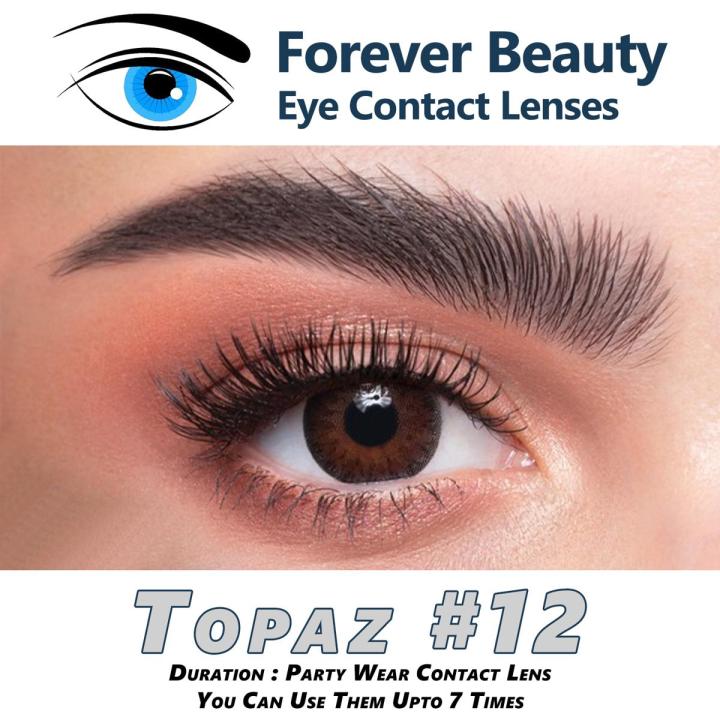 Topaz #12 COSMETIC COLORED CONTACT LENSES Eye Contact Lenses Forever Beauty / Disposable Lenses / Lense, Eye Lense / Color Lense / Eye Lenses For Girls Women Men
