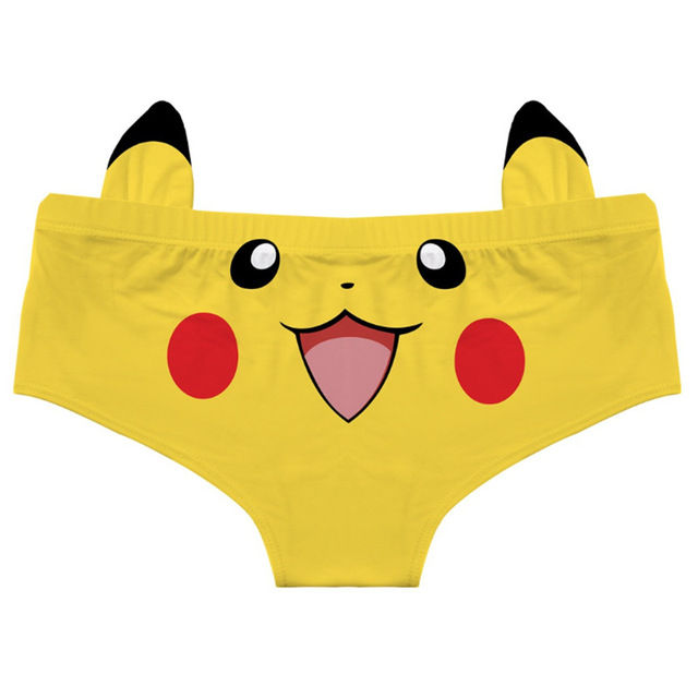 Pokemon Anime Pikachu Panties Kawaii Japan Style Ears Three-dimensional Large Size High Elastic Underwear Girls Lingerie