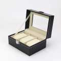 6/10/12 Slot Black PU Leather Watch Storage Box. 