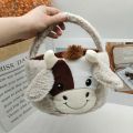 NCANRUI 10In/25cm Cute Plush Cow Easter Buckets with Ear Egg Hunt Easter Gift Bags Bags for Party Decorations Candy Gifts. 