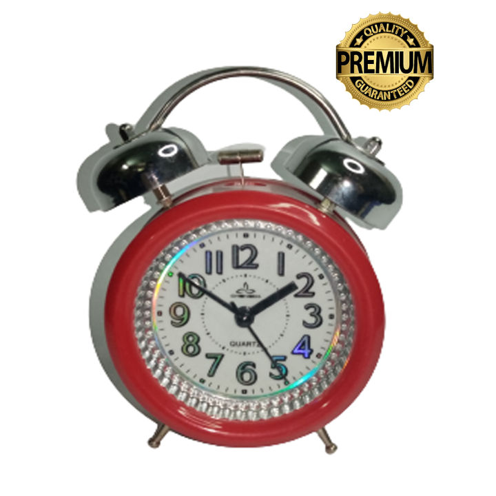 Twin Bell Alarm Clock / Table Clock Old Vintage Style Clock - Red