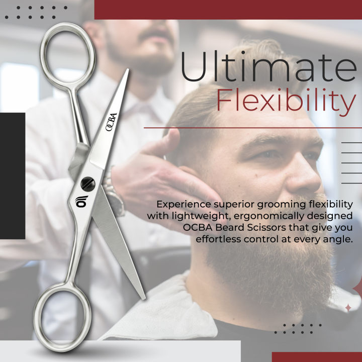 OCBA%20Professional%20Beard%20Scissor%20Barber%20Hairdressing%20Scissors%204.5%20inch%20Stainless%20Steel%20Facial%20Hair%20Cutting%20&%20Mustache%20Beard%20Scissor%20With%20Comb%20-%20Image%209