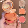 Beautious 3 In 1 Highlighter Blush Palette Pearly Matte Blush Shiny Eye Shadow Multifunctional Face Makeup Palette. 
