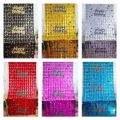Happy Birthday Printing Foil Curtain Backdrops Birthday Party Decorations Sequin Wall Backdrop Wedding Party Backdrop. 