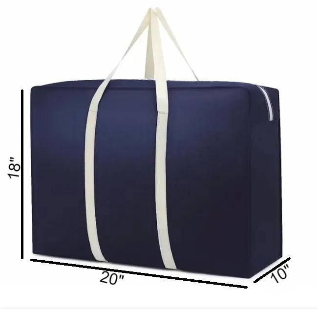 MishbeekaPACK%202%20luggage%20Bag%20Thicken%20Portable%20Travel%20Clothes%20Storage%20Bag%20Zipper%20luggage%20Packing%20Bag%20Non-woven%20Large%20Capacity%20Moving%20House%20Hand%20Bag(20X18X10)INCHES%20-%20Image%202