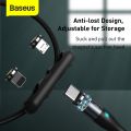 Baseus Zinc Magnetic 3 in1  Safe Fast Charging Data Cable USB to M+L+C 5A. 