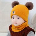 Newborn Kids Baby Boy Girl Pom Hat Winter Warm Knit Bobble Beanie Cap Scarf Set. 
