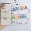 Acrylic Beaded Chain Phone Strap Phone Accessories Lanyard Colorful Resin Phone Chain Heart Phone Chain Flower. 