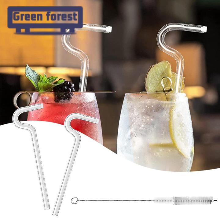 Green forest Anti Wrinkle Straw Reusable Glass Drinking Anti Wrinkle Straw