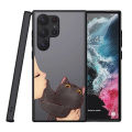 【AmbitionmA】Cute Cat Refuse to kiss Matte Clear Coque For Samsung S23 5G Case Galaxy S20 S21 FE S22 Ultra S10 Lite S8 S9 Plus Silicone Cover. 