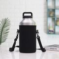 18oZ/36oZ/64oZ Thermos Bottle Cover Portable Double Water Bottle Carrier Soft Silicone Insulated Cup Cover Bag With Strap. 