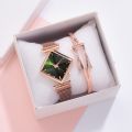 【ETOP】Women Square Watch Luxury Ladies Quartz Magnet Buckle Gradient Color Watches Relogio Feno For Gift Clock. 