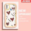 JIUMOO For Samsung galaxy A11 M11 Case Heart-Shaped Chocolate Pattern New Colour Macaroon Wave Border Soft Clear Shockproof Phone Cases Creative Camera Transparent Casing Silica Gel Protective Cover. 