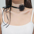 Cool Retro Black Dinner Party Big Flower Lace Choker Collar Neck Band Necklace for Women Girls Jewelry. 