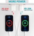 Original 25W Super Fast Charger PD Quick Charging | Super Fast Charger with Dual Type C Cable | Compatible 25W Samsung Charger | 25W PD Travel Adapter with Type C to Type C Cable | 25W PD Super Fast Charging Adapter Compatible for Samsung Galaxy Devices. 