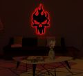 Punisher Skull Led WALL NIGHT LIGHT LAMP , Skull Led Sign Wall Decor - Burning Skull Wooden Wall Art, Man Cave Sign GAMMING ROOM DECOR. 