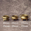 Brass Pocket Lotus Jiuding Incense Burner Hollow Incense Mini Incense Burner SEVICH. 