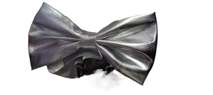 Silver Bow, Metallic Silver Bow, Shiny Silver Bow for men, women & unisex