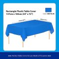Blue Plastic Waterproof Table Cover- Tablecloth for Rectangle Table 54" x 72" Disposable Table Cover for Bridal Shower Wedding Birthday Party Decorations. 