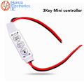 1/2/3 Pieces Mini 3 Keys Single Color LED Controller 12V-24V Brightness Dimmer for 2 wires led strip light car bike flash. 