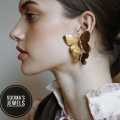 Docona Trendy Gold Double Butterfly Stud Earrings for Women Gift Charm Gold Metal Wing Earrings Statement Jewelry. 