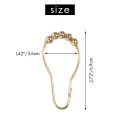 Easy Install Rustproof Shower Curtain Hooks Frictionless Stainless Steel - Easy Glide Shower Rings for Shower Curtains Rods Polished Gold Set of 12 Hooks. 