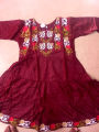 embroidery cotton frock magic design for kids. 