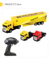 Children's High Speed 2.4G Container Truck Remote Control Rechargeable 1:32 Scale RC Semi Truck Trailer W/ Lights Remote Control Cargo Carrier Outdoor Play & Trucking Adventures Vehicle toy For Boys Kids Best For Gifting. 