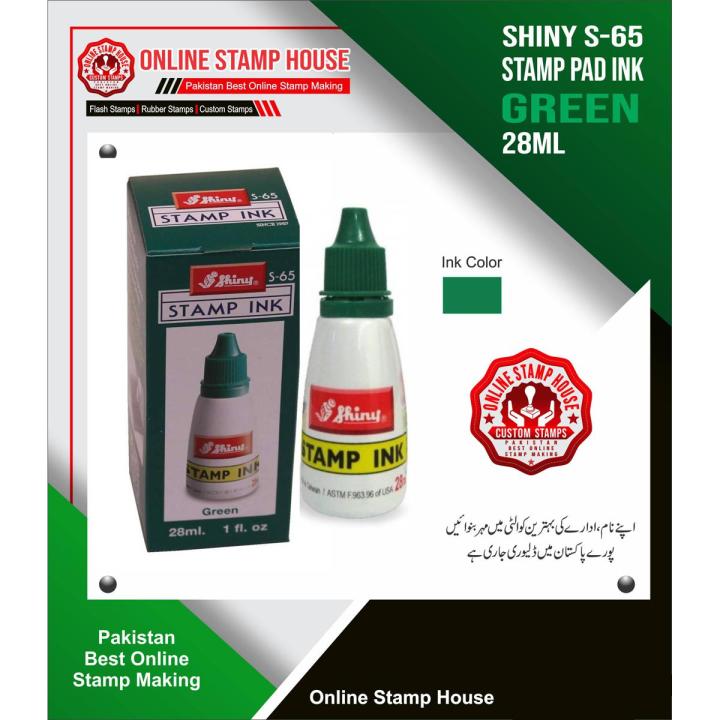 Original Shiny S-65 Stamp Pad Green Ink Reinking Stamp Inks For All Stamp Pads Green Colour