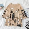 Women Fully Printed Oversized Relax In Comfortable Printed T-Shirts for Girls. 