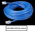 50 meter LAN Cable with connectors / Ethernet Cable For Modem,PC, Laptop Cat 6 Blue 0r Black Color. 