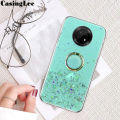 Casinglee for Huawei Y9A case Shiny Ring Glitter Soft Transparent Holder Stand Back cover with String for Huawei Y9A Phone cases cover Stars Moon Girls. 