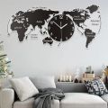 Haiqa decoration 3D wall clock | world map wall clock | DIY wall clock World Map Wooden Wall Clock for Home and Offices, wall clock for bedroom.. 