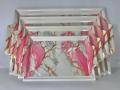 Melamine Serving Tray Set Pack of 4 , Coffee, Food, Home Decoration T. 