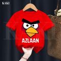 "Customized" Angry Bird T-Shirt for Kids Boys Girls. 