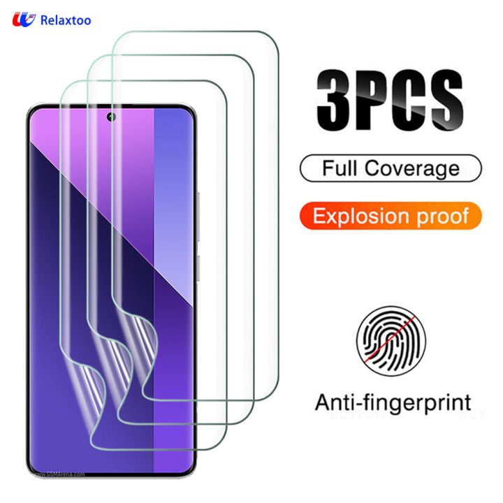 Relaxtoo For Xiaomi Redmi Note 13 Pro Plus 5G 3Pcs HD Hydrogel Soft Film Jelly Film For Note 13 Pro+ Note13 ProPlus Note13ProPlus 5G Full Cover Screen Protector Not Glass