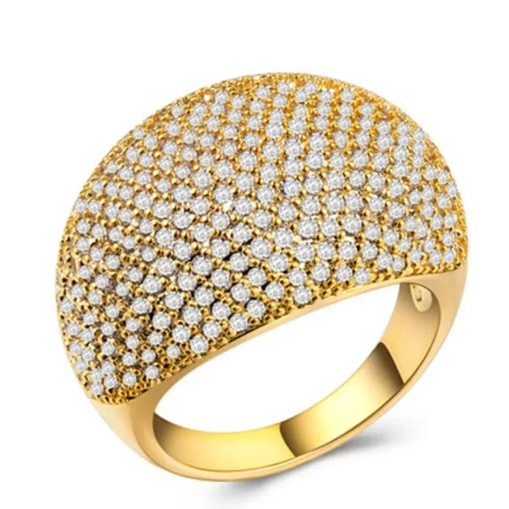 Milangirl High Quality Big CZ Rings Bling Rings for Women Wedding Engagement Fashion Jewelry Golven Toy