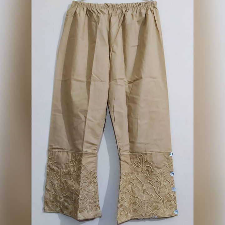 New Fashion Arena SKIN COLOR EMBROIDERED TROUSER
