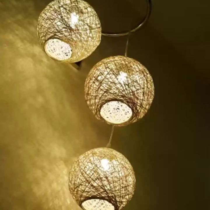 3pc%20set%20ball%20string%20light%20indoor%20decoration%20yarn%20globe%20Suspension%20lamp%20rattan%20ceiling%20light%20Round%20hanging%20-%20Image%202