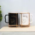 Pair of Tea/Coffee Mugs Couple Mugs with Stand for Anniversary Wedding Engagement Valentine's Day Gifts for Couple Women Men Husband Wife. 