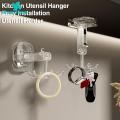 Reusable Wall-mounted Rack 1pc Storage Hook Kitchen Utensil Hanger 6 Hooks 360 Degree Rotatable No Drill Wall Mount under Cabinet Suction Cup Holder Organizer Home Supplies. 