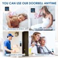 Satisure Wireless Bell, Waterproof Doorbell Set 400 m / 1300 ft Range, Front Door Bell IP55 Outdoor / 58 Melodies / 5 Volume Levels (2 Transmitters and 4 Receivers). 