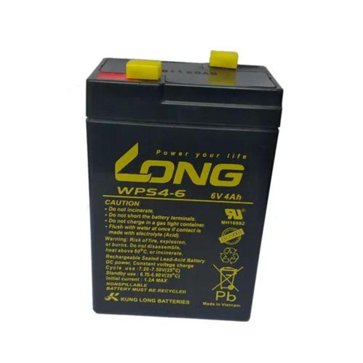 Long WPS4-6 6V 4 AH Rechargeable Lead Acid Battery available at Best Price in Pakistan