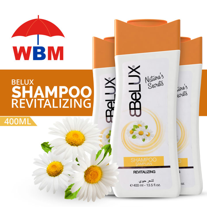 (Pack of 3) 𝐖𝐁𝐌 Belux Revitalizing Shampoo with Vitamin E & Amino Acids 400 ml | Deep Cleansing Shampoo