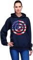 CARTOON navy Blue New Fashion Printed Fleece High Quality Hoodie For Womens. 