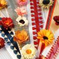 IMISNO DIY Flower Design Paper Quilling with Slotted Tool - Handcrafted Gifts (8 Style)- 80 strips- 10 inches each. 