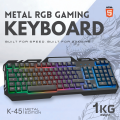 Metal RGB Gaming Keyboard  – Compact Mechanical feel Wired Keyboard with Rainbow Backlight, USB Plug & Play, Anti-Ghosting for FPS Gamers, Office, PC, Laptop, PS4, PS5, Xbox, Windows & Mac- SnapMart. 