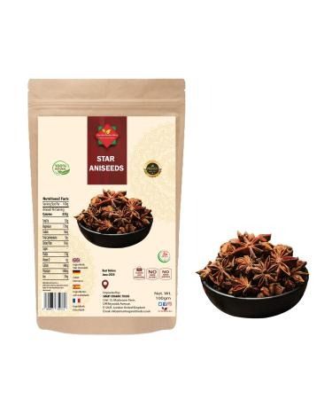 Star Anise | Aniseeds | Badiya | Whole Seeds | Premium Quality | Natural | Vegan | Non GMO | No Additives | No Preservatives | 100g